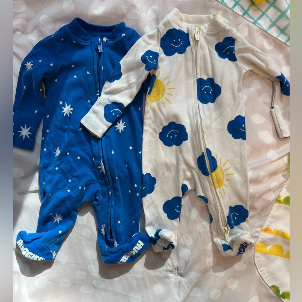 Huggies One Piece Pajamas - Blue and White